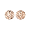 304 Stainless Steel Textured Disc Charms STAS-Q336-11B-RG-1