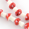 Mushroom Handmade Lampwork Beads Strands LAMP-R116-13-2
