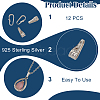 12Pcs 925 Sterling Silver Snap on Pendant Bails STER-DR0001-30-3