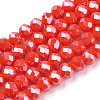 Electroplate Glass Beads Strands EGLA-A034-P4mm-A10-1