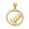 Rack Plating Brass Micro Pave Cubic Zirconia Pendants LS-KK-B057-05G-01-1