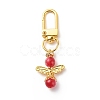 Baking Paint Crackle Glass Round Beads Angel Pendant Decorations HJEW-JM00733-2