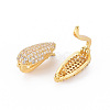 Brass Micro Pave Clear Cubic Zirconia Twister Clasps KK-S354-320-NF-2