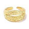 Textured Brass Open Cuff Rings for Women RJEW-E292-12G-2