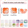 112Pcs 14 Colors Transparent Handmade Lampwork Beads LAMP-SC0001-32-2