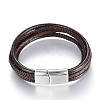 Leather Cord Multi-strand Bracelets BJEW-K141-29B-1