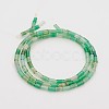 Natural Green Onyx Agate Column Beads Strands G-N0153-22-2