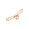 Brass Micro Pave Clear Cubic Zirconia Toggle Clasps Parts KK-U051-05G-3