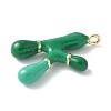 Brass Enamel Pendants KK-E093-03G-K-01-2