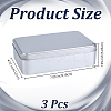 Rectangle Tinplate Metal Storage Boxes with Lid CON-WH0112-040-2