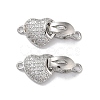 Brass Micro Pave Cubic Zirconia Fold Over Clasps KK-E107-02P-1