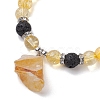 Natural Yellow Quartz Beaded Stretch Bracelets BJEW-JB10070-04-3