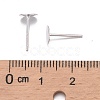 925 Sterling Silver Flat Pad  Stud Earring Findings STER-K167-045E-S-4