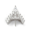 925 Sterling Silver Pave Clear Cubic Zirconia Crown Pendant Bails STER-P068-04P-1