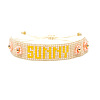Glass Seed Beaded Braided Bead Bracelets for Women UM8839-2-2