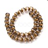 Transparent Electroplate Glass Beads Strands GLAA-G098-01G-2