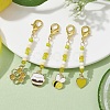 4Pcs 4 Styles Alloy Enamel Pendant Decorations HJEW-JM01696-2