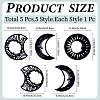 Wood Moon Phase Pendant Decoration HJEW-WH20013-007-2