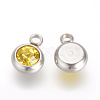 201 Stainless Steel Rhinestone Charms STAS-S068-11-2