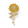 Rhinestone Brooch Pin PALLOY-K002-01KCG-03-1