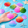 10Pcs 5 Colors Spray Painted Natural Scallop Shell Big Pendants SSHEL-TA0001-23-7