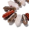 Natural Rose Quartz & Quartz Crystal & Tiger Eye & Labradorite & Black Agate & Red Jasper Beads Strands G-H247-06B-4