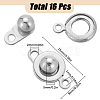 16Pcs 201 Stainless Steel Snap Clasps STAS-SC0006-97-2