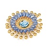 304 Stainless Steel and Resin Flower Pendants STAS-R170-03G-01-2