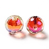 Two Tone UV Plating Rainbow Iridescent Acrylic Beads TACR-D010-03B-08-3