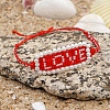 Word LOVE Loom Pattern Seed Beads Bracelets for Women BJEW-Z013-35-2