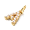 Rack Plating Brass with ABS Plastic Imitation Pearl Charms KK-B092-30A-G-2