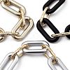 Spray Painted CCB Plastic & Aluminum Paperclip Chain Bracelets Sets BJEW-JB05432-3