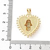 Brass Micro Pave Clear Cubic Zirconia Pendants CU-CBA03AF-10B-G-3