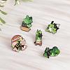 5 Pcs Cat Brooche Pins Set Enamel Lapel Pins Cute Black Cat Plants Enamel Brooche Pins Set Cartoon Animal Pins Badges Clothing Bags Jackets for Women JBR114A-5