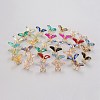 Brass Micro Pave Clear Cubic Zirconia Stud Earrings EJEW-P263-A-1