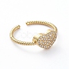 Adjustable Brass Cuff Finger Rings X-RJEW-G096-23G-2