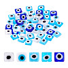 60Pcs 5 Colors Handmade Evil Eye Lampwork Beads LAMP-NB0002-19-1