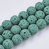 Spray Painted Natural Lava Rock Beads Strands X-G-N0324-C-03-1