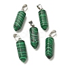 Synthetic Malachite Pendants G-Z067-07P-02-2