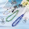 3Pcs 3 Style Glass Pearl & Lampwork & Glass Seed Beads Mobile Straps KEYC-OC0001-19-5