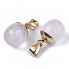Top Golden Plated Natural Quartz Crystal Pendants G-T131-03O-3