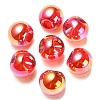 UV Plating Rainbow Iridescent Acrylic Beads OACR-G012-02-2