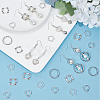 200Pcs 4 Style S Tibetan Style Alloy Bead Frames TIBEB-SC0001-20-4