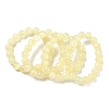 Natural Golden Silk Jade Round Beaded Stretch Bracelets for Women BJEW-F535-01D-4