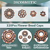 320pcs 4 styles Tibetan Style Alloy Caps FIND-DC0003-94-6