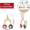10Pcs 5 Colors Brass Enamel Pendants KK-NB0001-49G-5