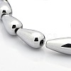 Non-magnetic Synthetic Hematite Teardrop Beads Strands G-M072-02-1