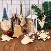 8 Bag 8 Style Unfinished Natural Wood Cutouts Ornaments WOOD-SZ0001-17-3