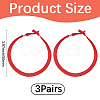 3 Pairs Spray Painted Alloy Hoop Earrings EJEW-SP0001-21C-2