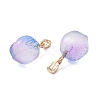 20Pcs 5 Colors Two Tone Transparent Spray Painted Glass Pendants GLAA-YW0001-95-2